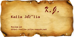 Kalla Júlia névjegykártya