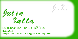 julia kalla business card